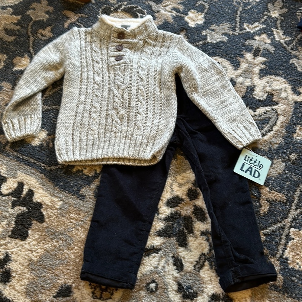 Little Lad 2 piece set boy CORDS with sweater.  Size 24 mths. So Cute**